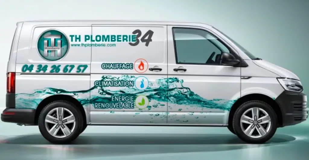 Camion TH Plomberie à Montpellier